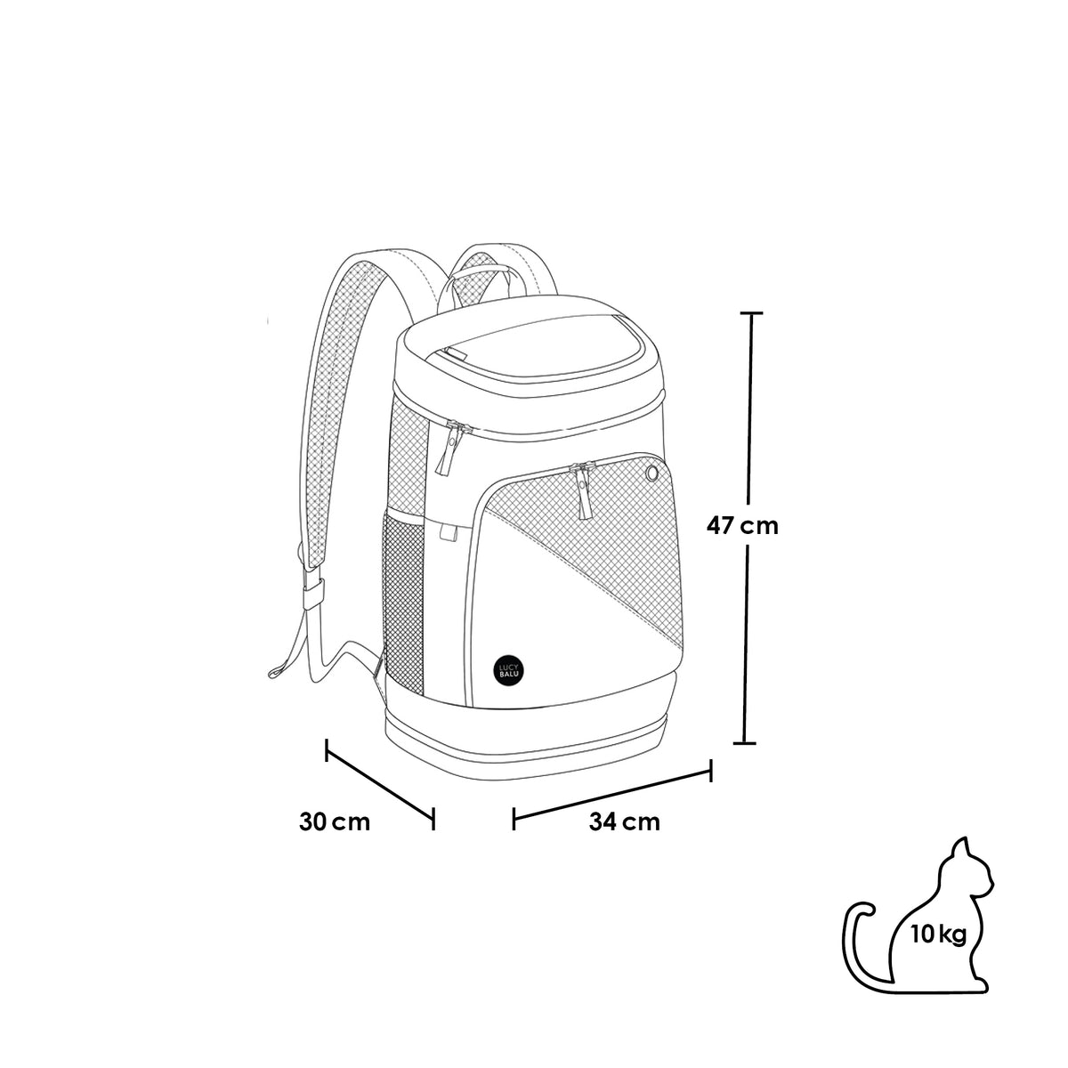 Maße Katzenrucksack LucyBalu