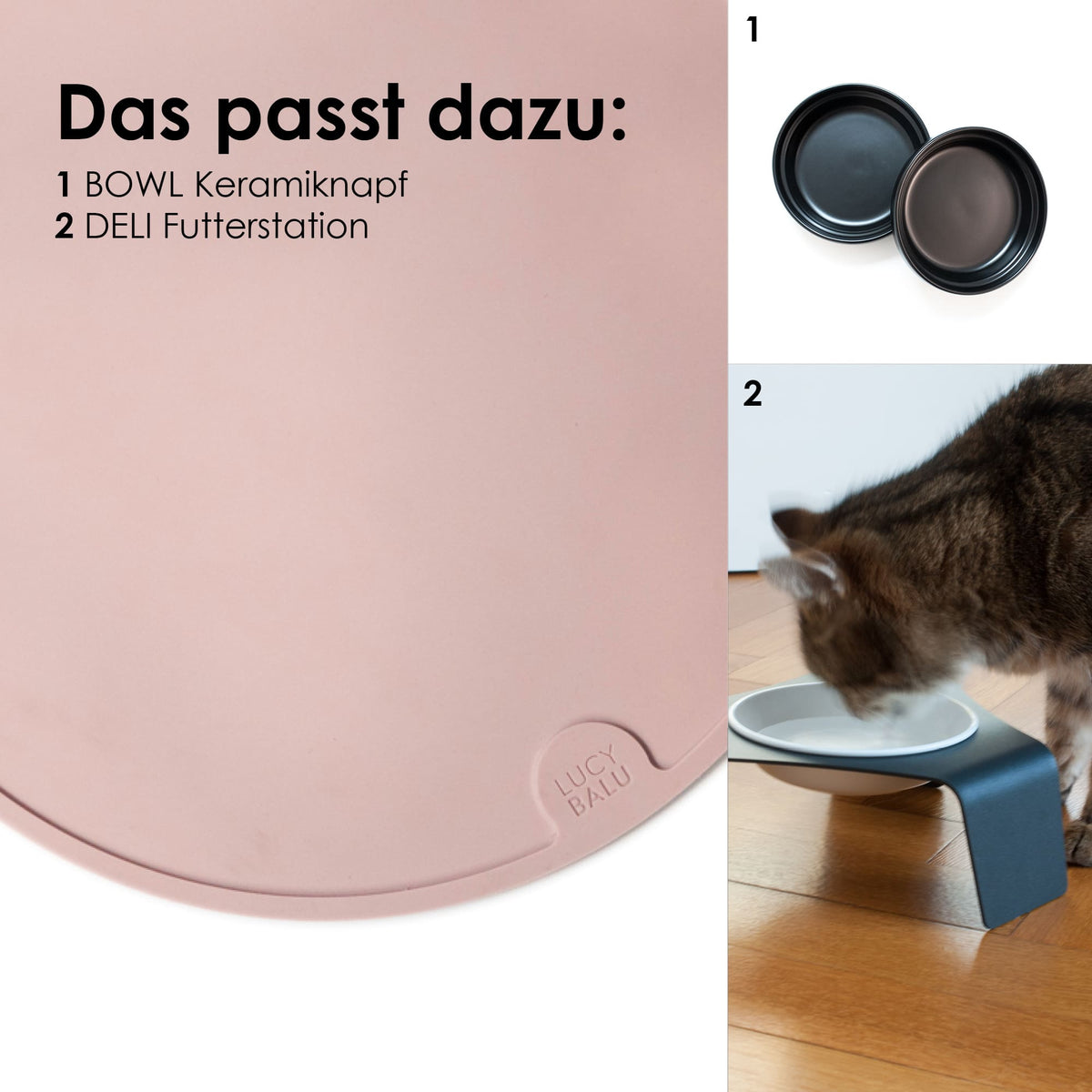 CIRCLE cat food place mat