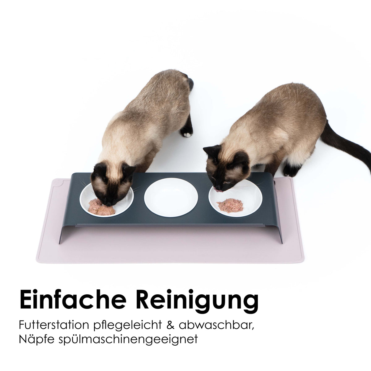 Einfache Reinigung der Katzen Futterstation