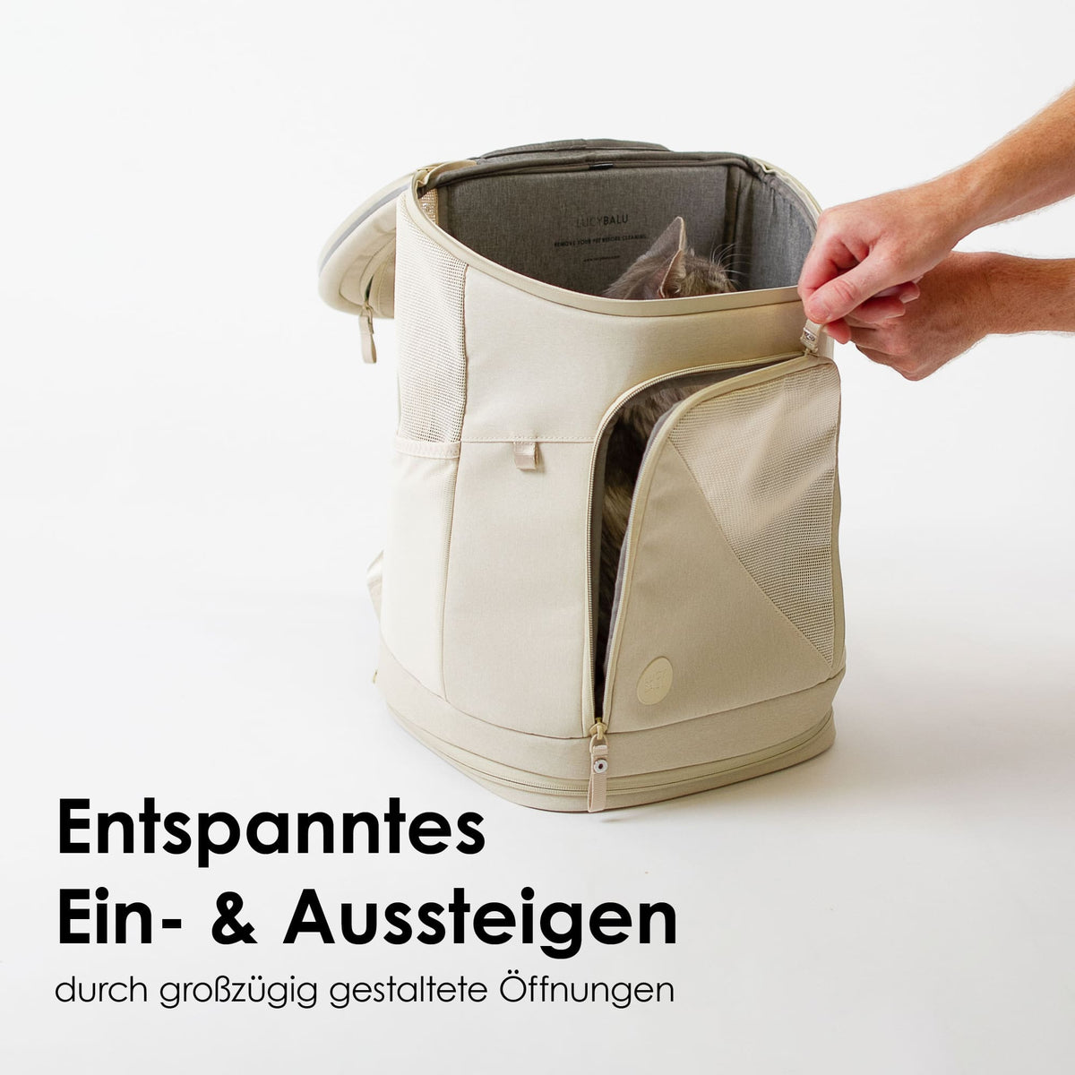 Ein- &amp; Ausstieg beim Katzenrucksack