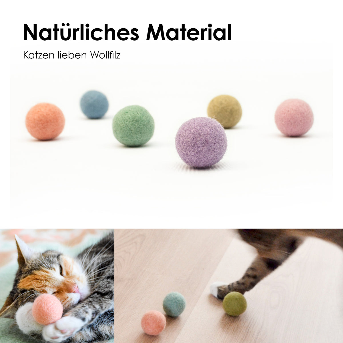 Katzen Spielzeug Filzbällchen