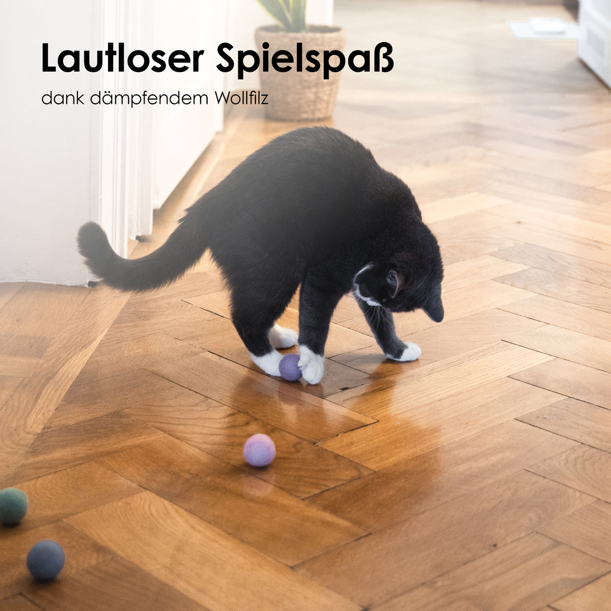 Katzenspielzeug Filzball bunt